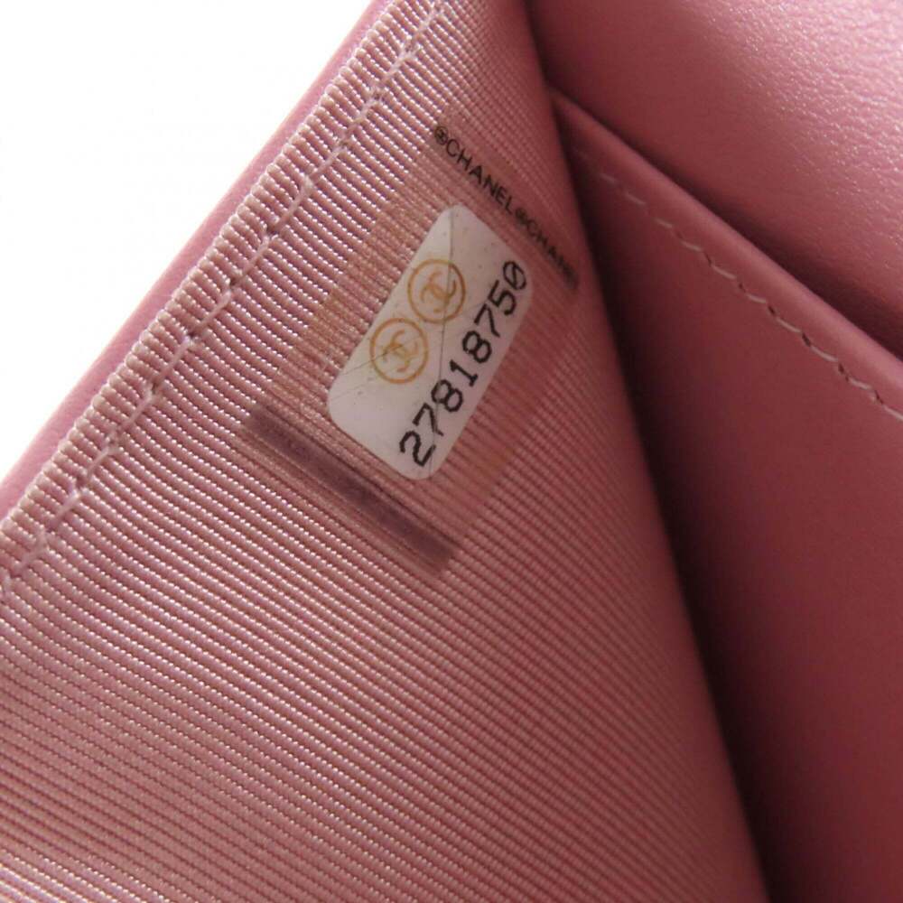CHANEL Pink Caviar Leather Logo Wallet - Picture 10 of 12